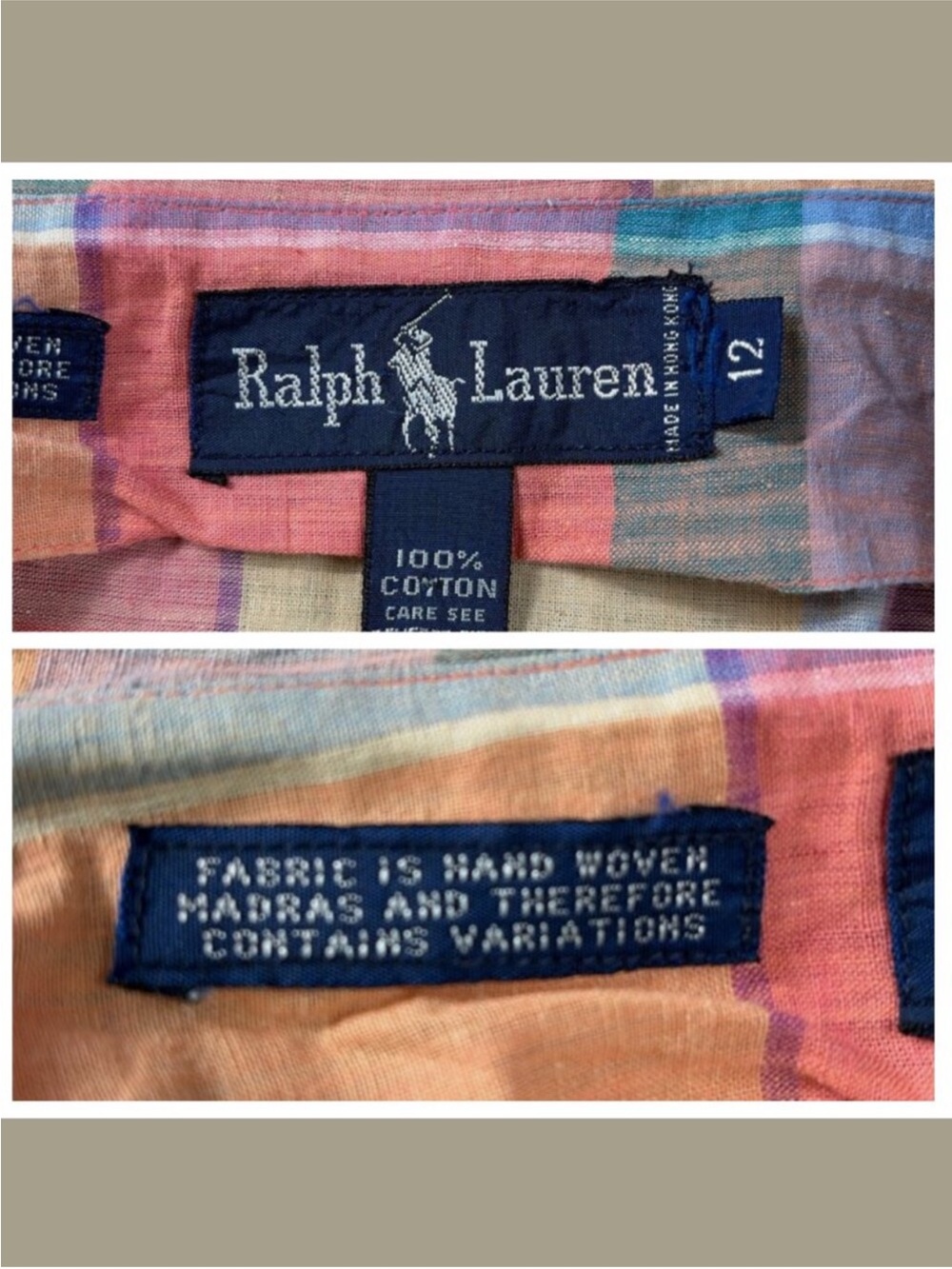 Ralph Lauren 1980s vintage plaid madras cotton multi halter dress 12 - Picture 4 of 14